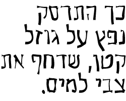 דוגמה של הפונט רון במשקל רגיל